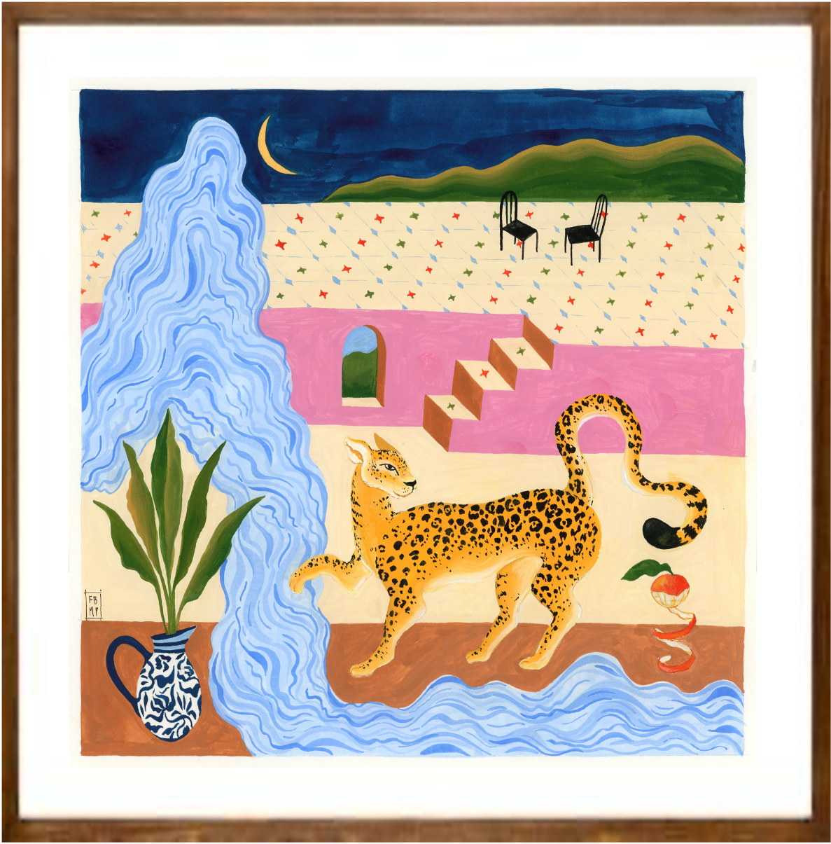 Onça, rio e laranja// Fernanda Peralta